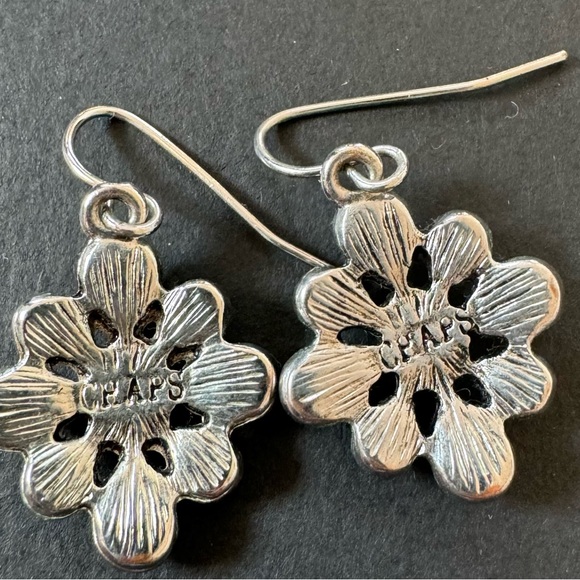 Chaps Vintage Genuine Semi-Precious Turquoise & Silver Tone Dangle Earrings - Picture 3 of 5